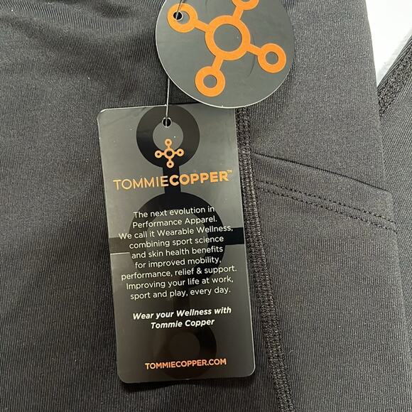 Tommie Copper Women's Back Support Leggings Black Size L Ultra-Fit Ankle Length - Picture 3 of 10